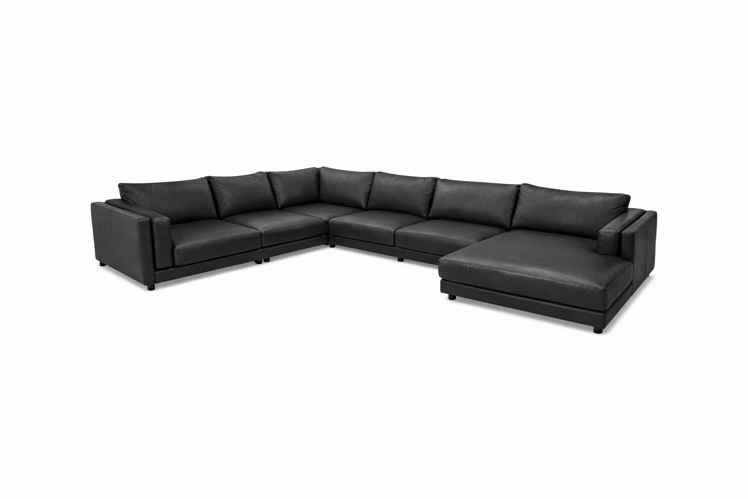 Ecksofa Larry Basic Candy / Farbe: Schwarz / Bezugsmaterial: Leder Basic