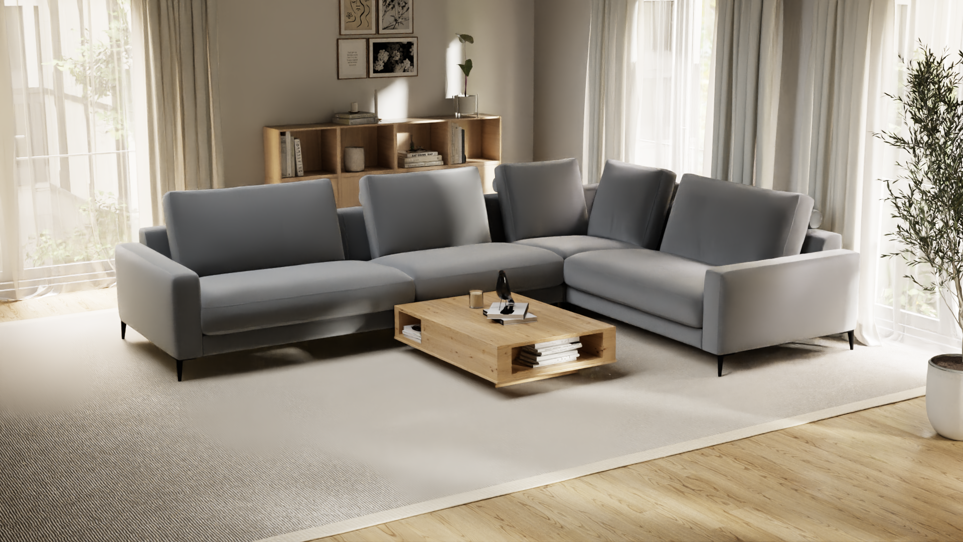 Ecksofa Mercury Candy - UrbanDesign / Farbe: Hellblau