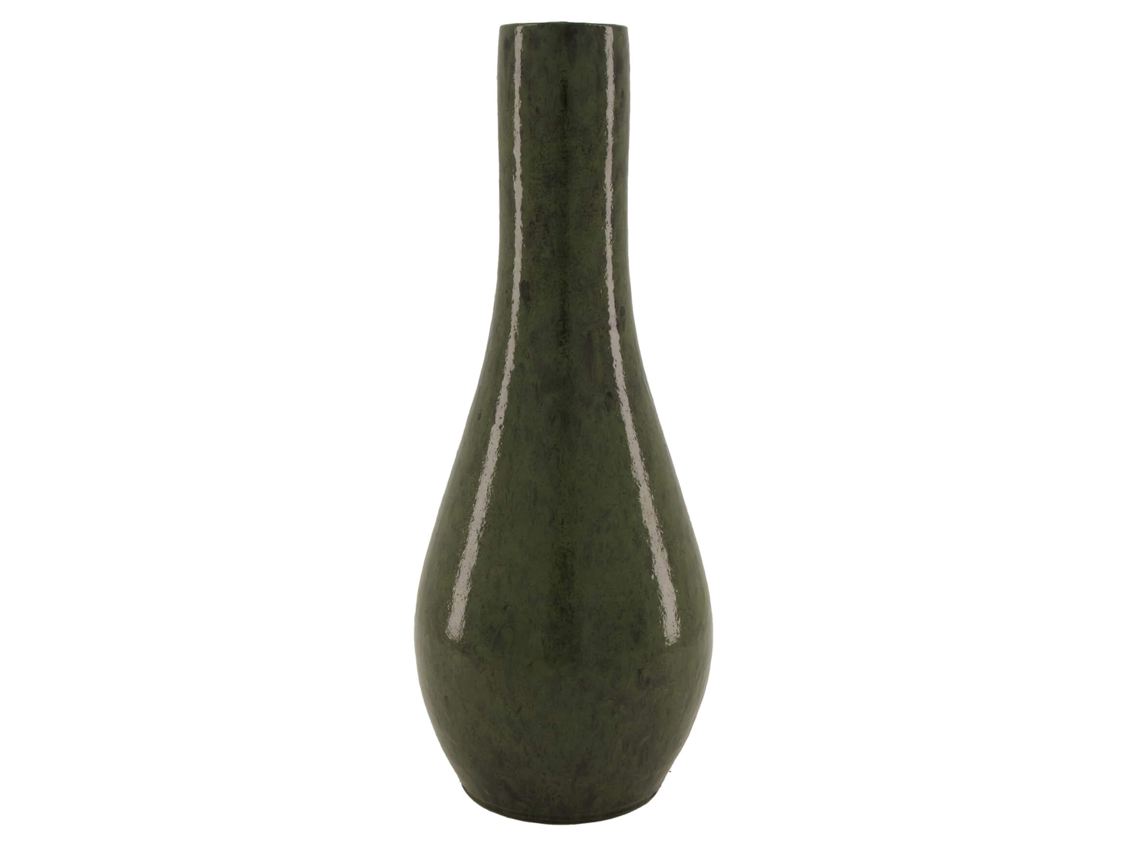 Decofinder Flasche Keramik Dunkelgrün D: 14 cm  | Schubiger Möbel