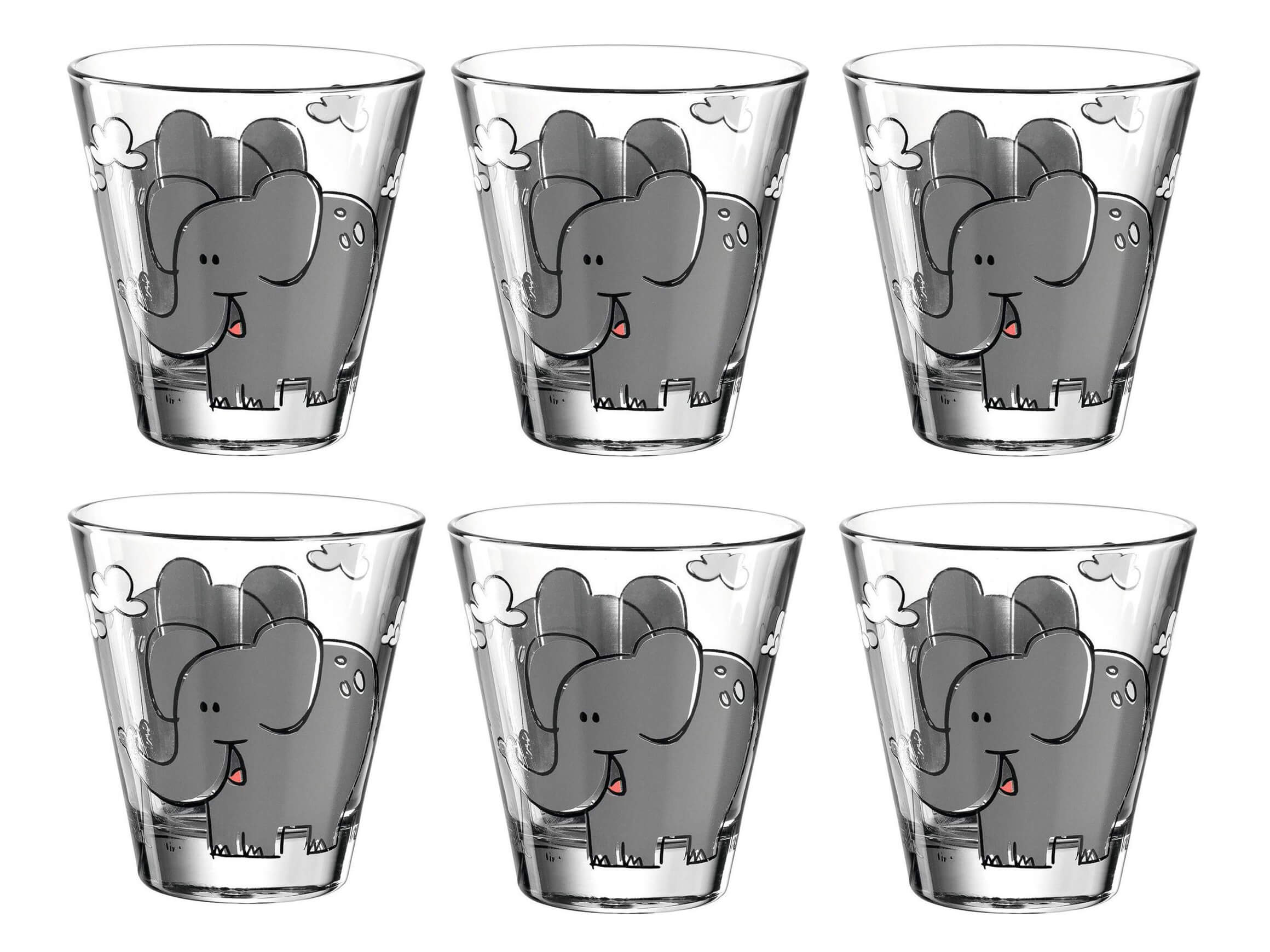 Leonardo Trinkglas Für Kinder Bambini Elefant 215 Ml, 6 Stück