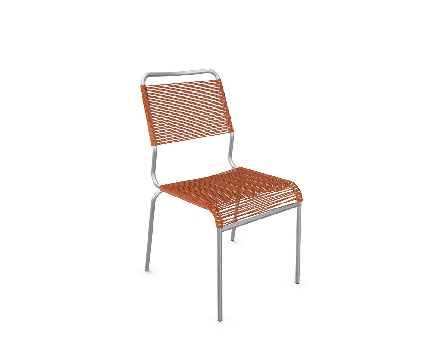 Chaise spaghetti Rigi galvanisée à chaud de Schaffner / Couleur : orange / Dimensions : 47 x 65 cm