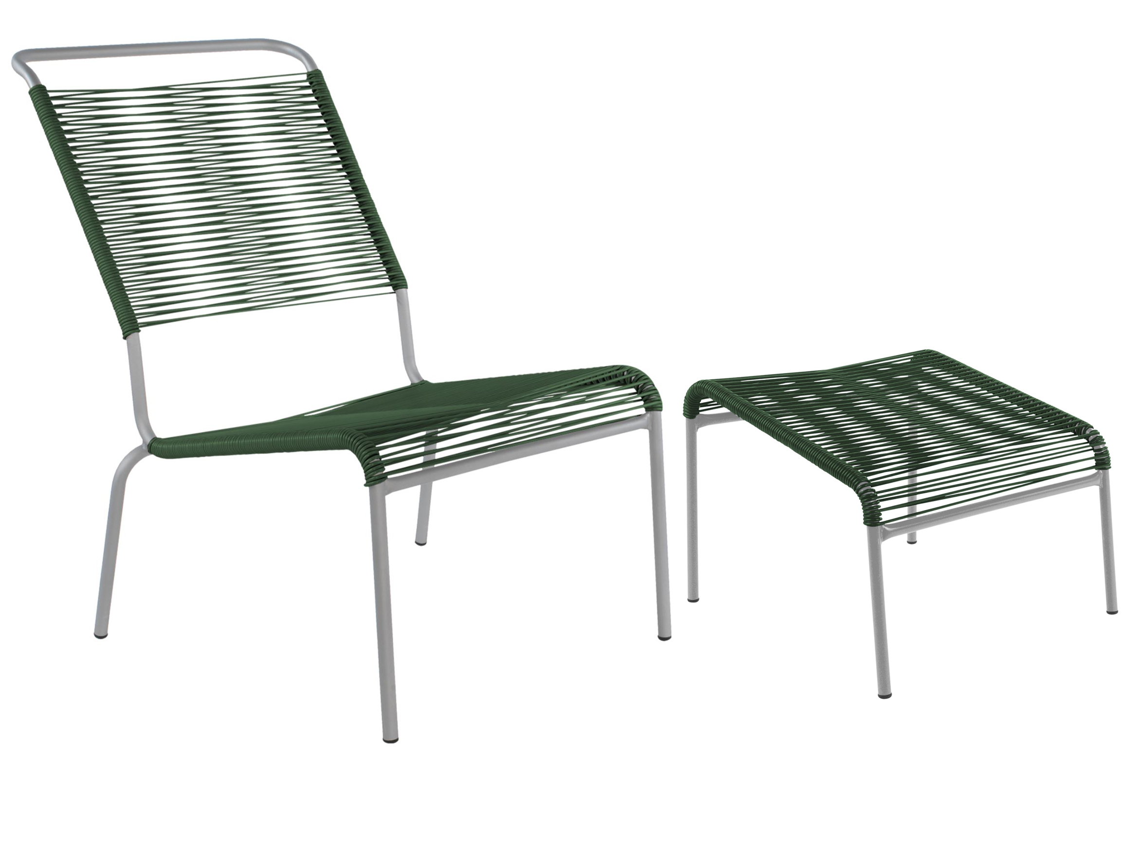 Schaffner Spaghetti-Lounger + Hocker Säntis Hochlehner Grün | Schubiger Möbel